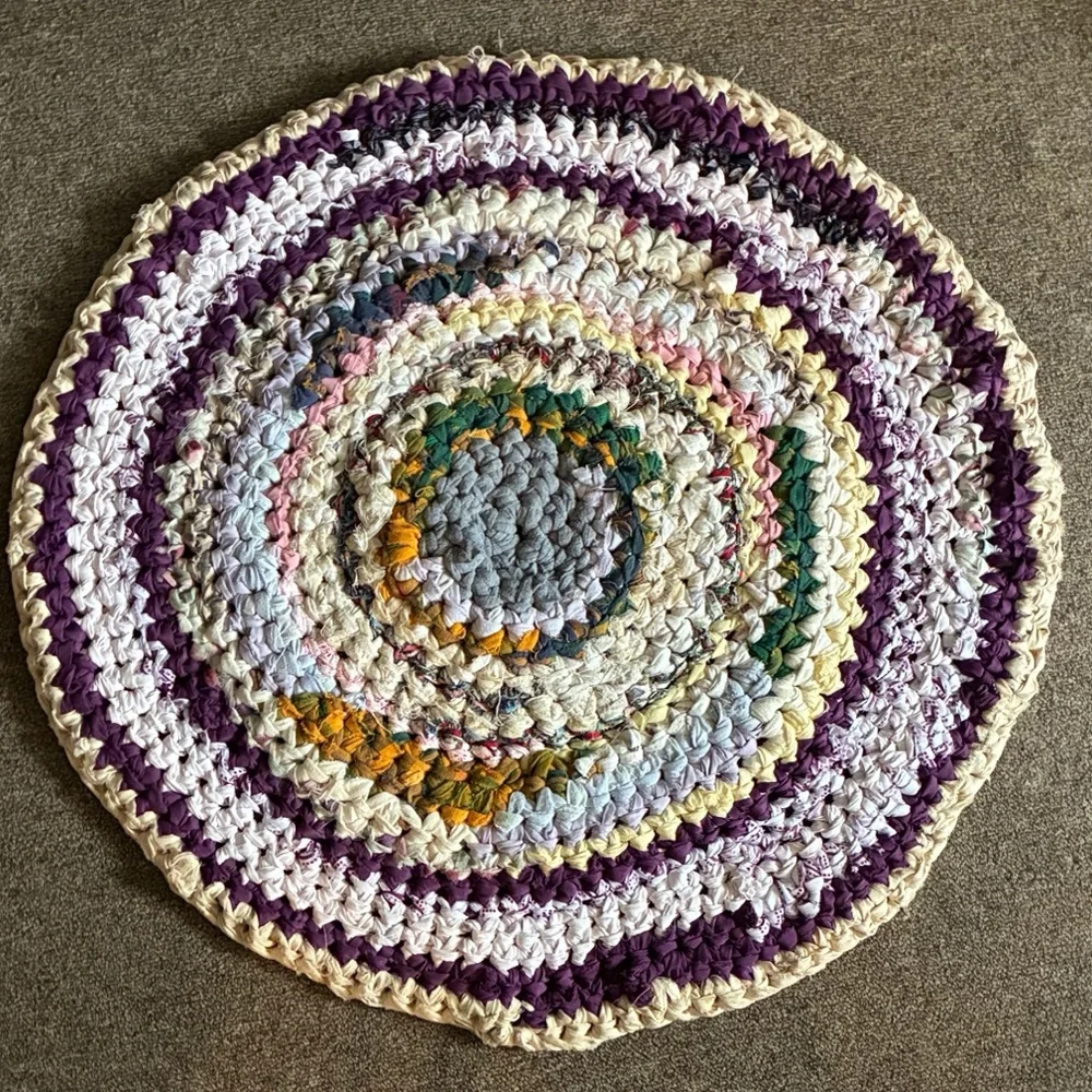Hand Crafted Multicolor Round Door Mat